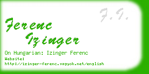 ferenc izinger business card